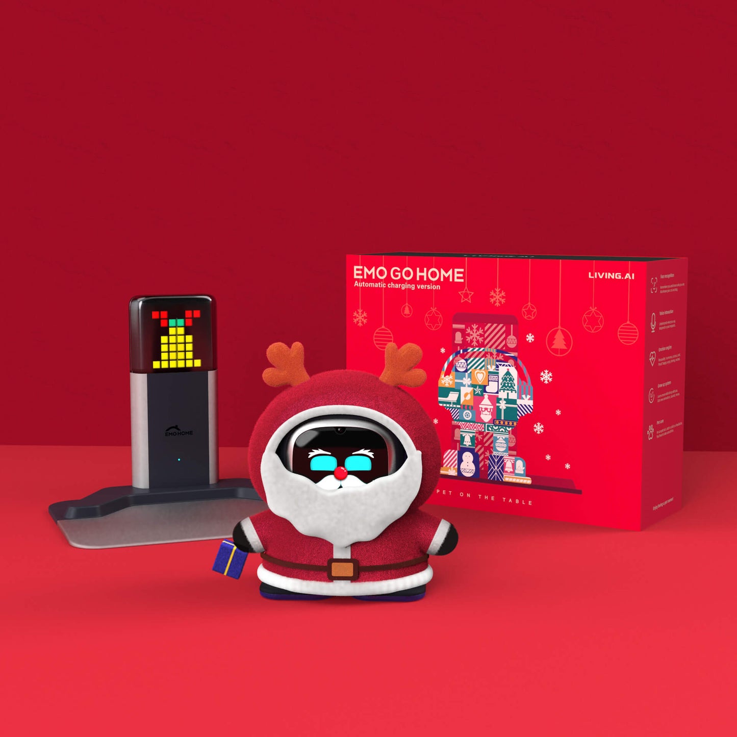 EMO Go Home Robot, AI desktopový maznáčik s nabíjacou dokovacou stanicou, Living.AI