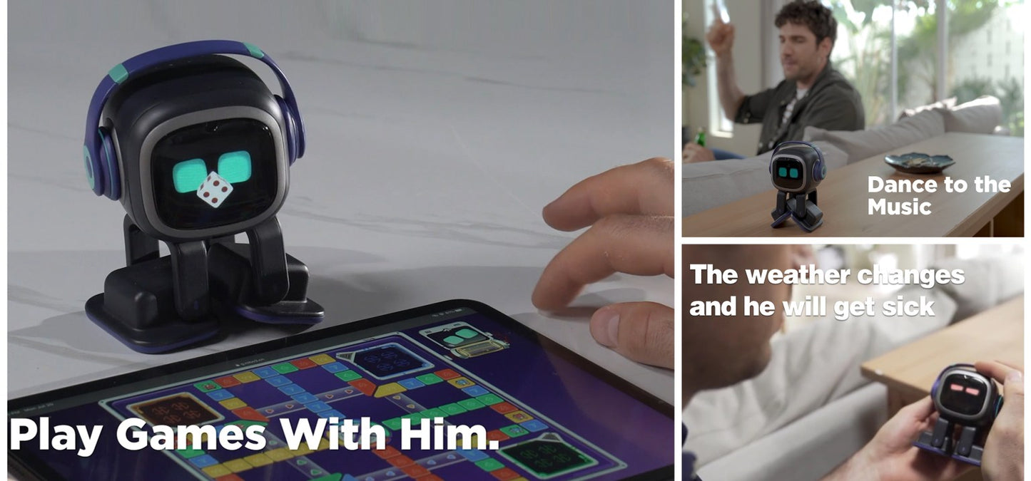 EMO Go Home Robot, AI desktopový maznáčik s nabíjacou dokovacou stanicou, Living.AI