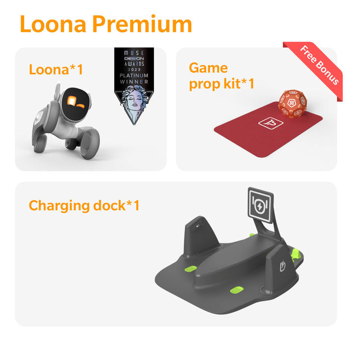 Loona Premium Smart Robot, AI PETBOT s nabíjacou stanicou, KEYi Tech