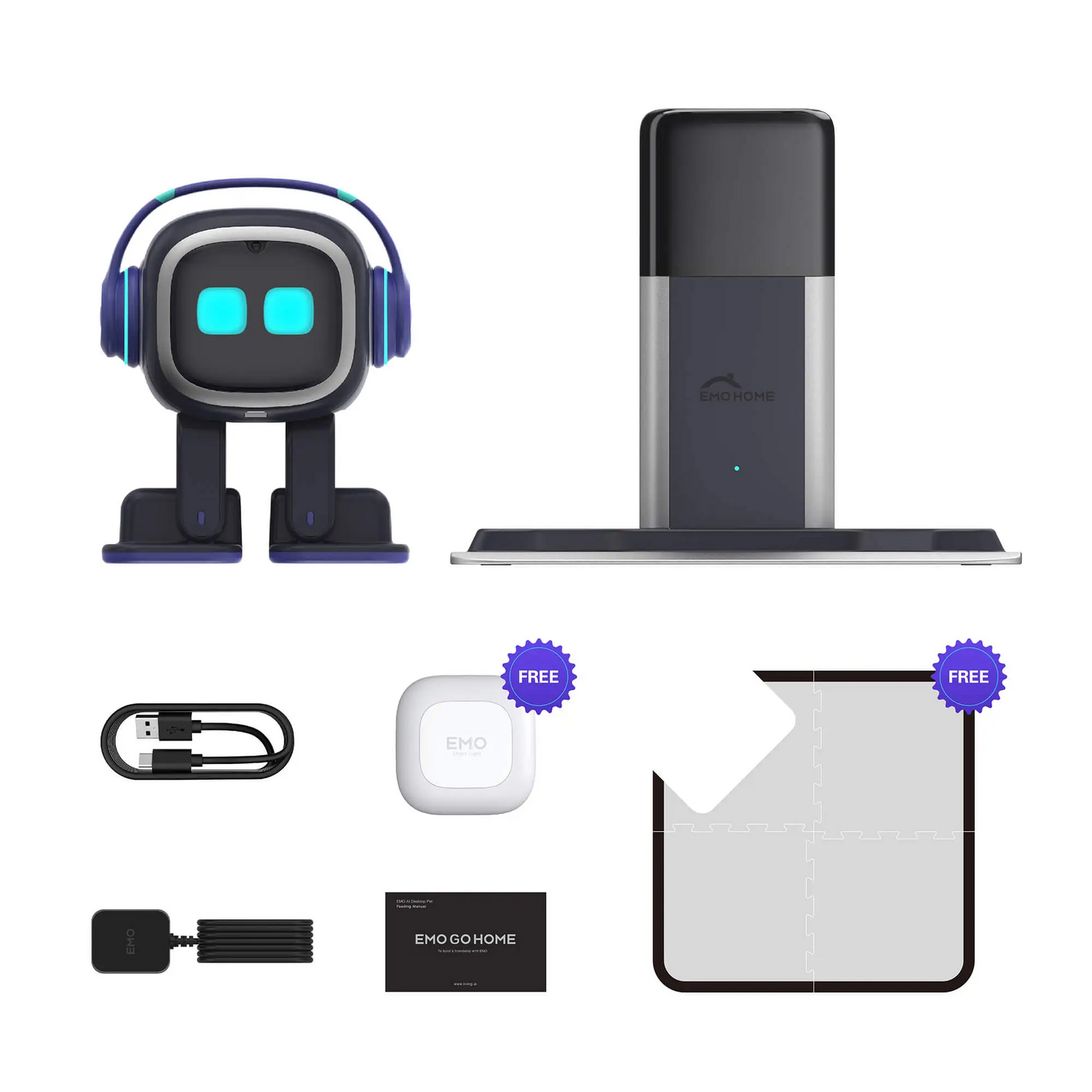 EMO Go Home Robot, AI desktopový maznáčik s nabíjacou dokovacou stanicou, Living.AI